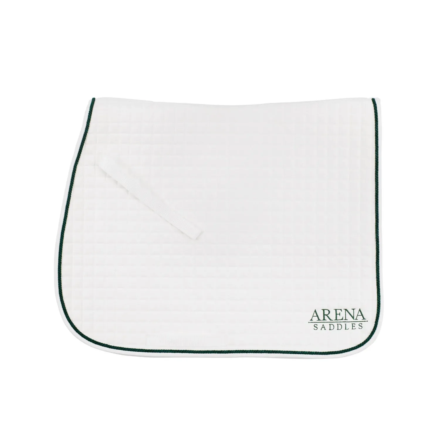 SADDLERY BRANDS INTL Arena Dressage Pad White/Green Clearance