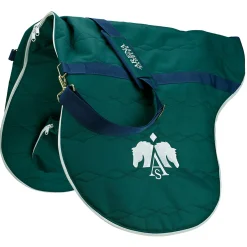 SADDLERY BRANDS INTL Arena Saddle Bag Dark Green/Navy/White/Caramel Sale