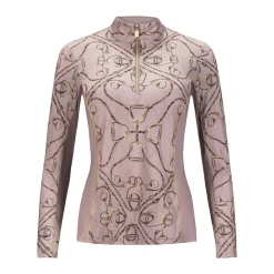 ARISTA EQUESTRIAN Arista® Golden Stirrups Quarter-Zip Long Sleeve Sun Shirt Peony