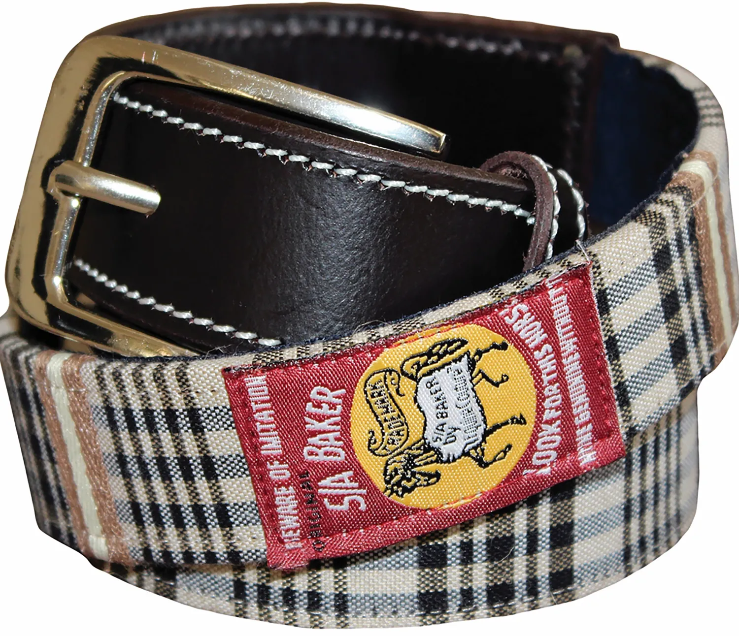 JPC EQUESTRIAN Baker® Ladies’ Classic Plaid Belt Brown Leather/Plaid New
