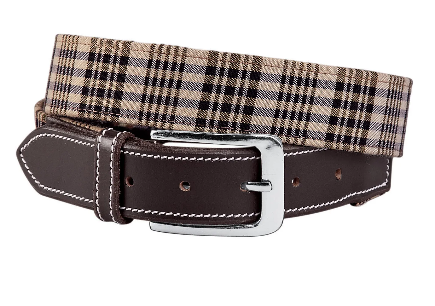 JPC EQUESTRIAN Baker® Ladies’ Classic Plaid Belt Brown Leather/Plaid New