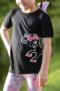 BELLE AND BOW EQSTRN Belle & Bow Equestrian Children's Logo Tee Black Online