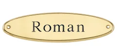 CRW Brass Raised Oval Nameplate