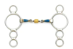 ERS Centaur® Blue Steel Double-Jointed Disc 3-Ring Gag Bit Stainless New