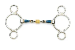 ERS Centaur® Blue Steel Double-Jointed Disc 2-Ring Gag Bit Stainless Outlet