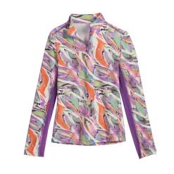 KIRSCH CoolBlast® 100 Kids’ Noma Long Sleeve Print Shirt Watercolor Hot