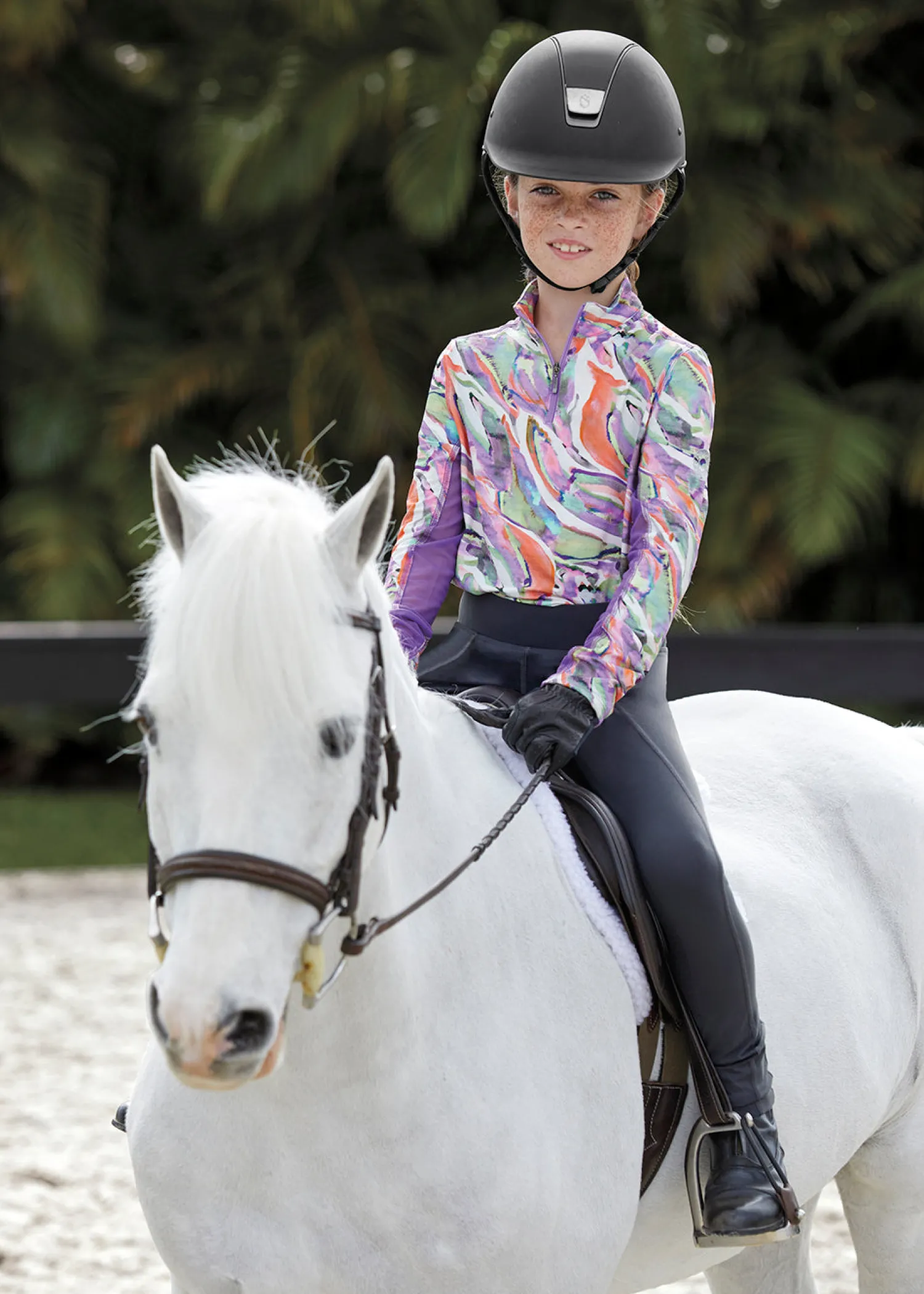 KIRSCH CoolBlast® 100 Kids’ Noma Long Sleeve Print Shirt Watercolor Hot