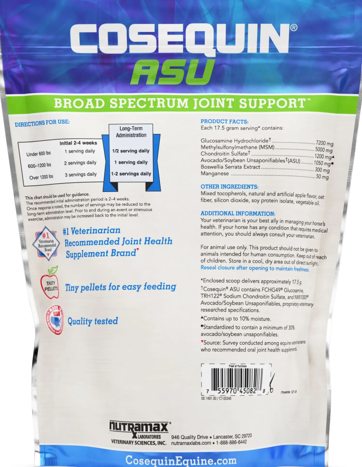 NUTRAMAX Cosequin® ASU Broad Spectrum Joint Health Supplement, Pellet Form Online