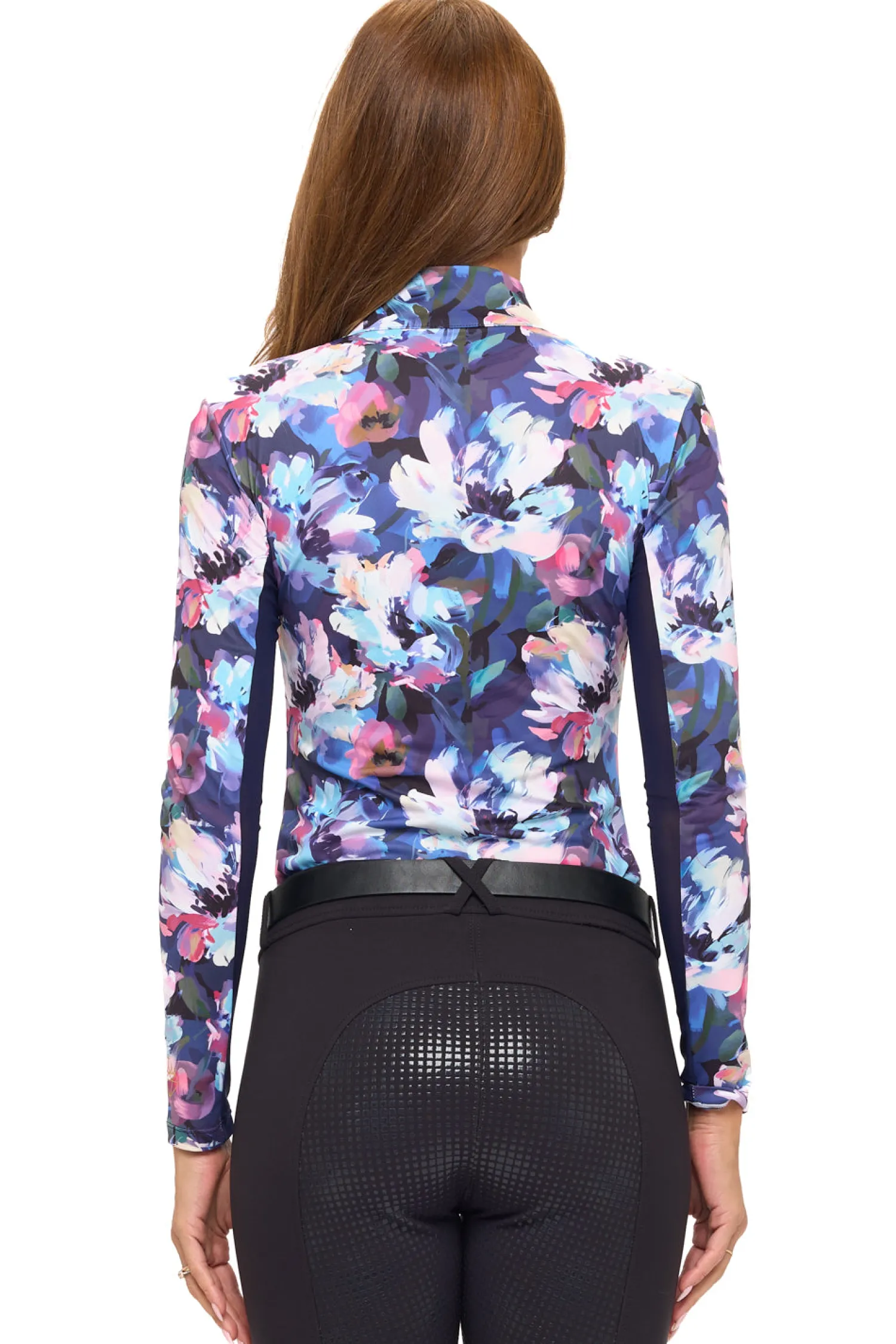 DANCING EQUESTRIAN Ladies’ Long-Sleeve Sunshirt Watercolor Peonies New