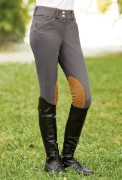 KARAN LETEX DS Girls' Beverly Double-Grip Knee-Patch Breech Grey Online