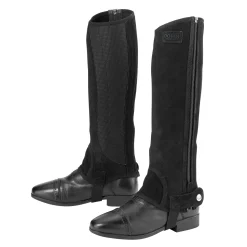 S.K. SHOES AND BOOTS DS Suede Half Chaps with Silicone Grip Patch Best