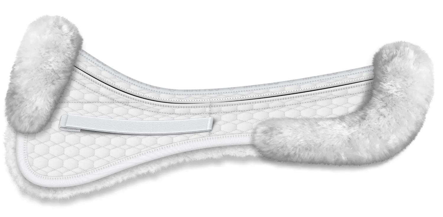WORLD EQUSTRN BRNDS E.A. Mattes Platinum EWWA Sheepskin Dressage Correction Half Pad with Rear Trim Best