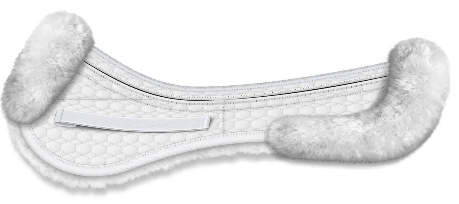 WORLD EQUSTRN BRNDS E.A. Mattes Platinum EWWA Sheepskin All-Purpose Correction Half Pad with Rear Trim Best