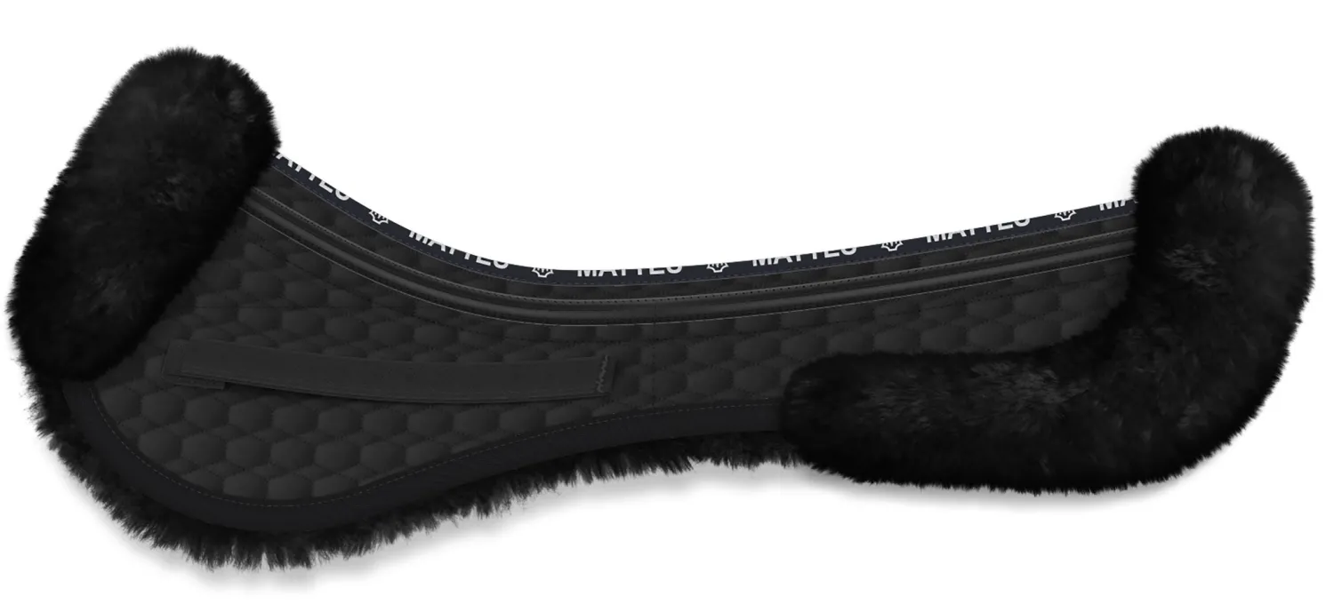 WORLD EQUSTRN BRNDS E.A. Mattes Platinum EWWA Sheepskin All-Purpose Correction Half Pad with Rear Trim Best