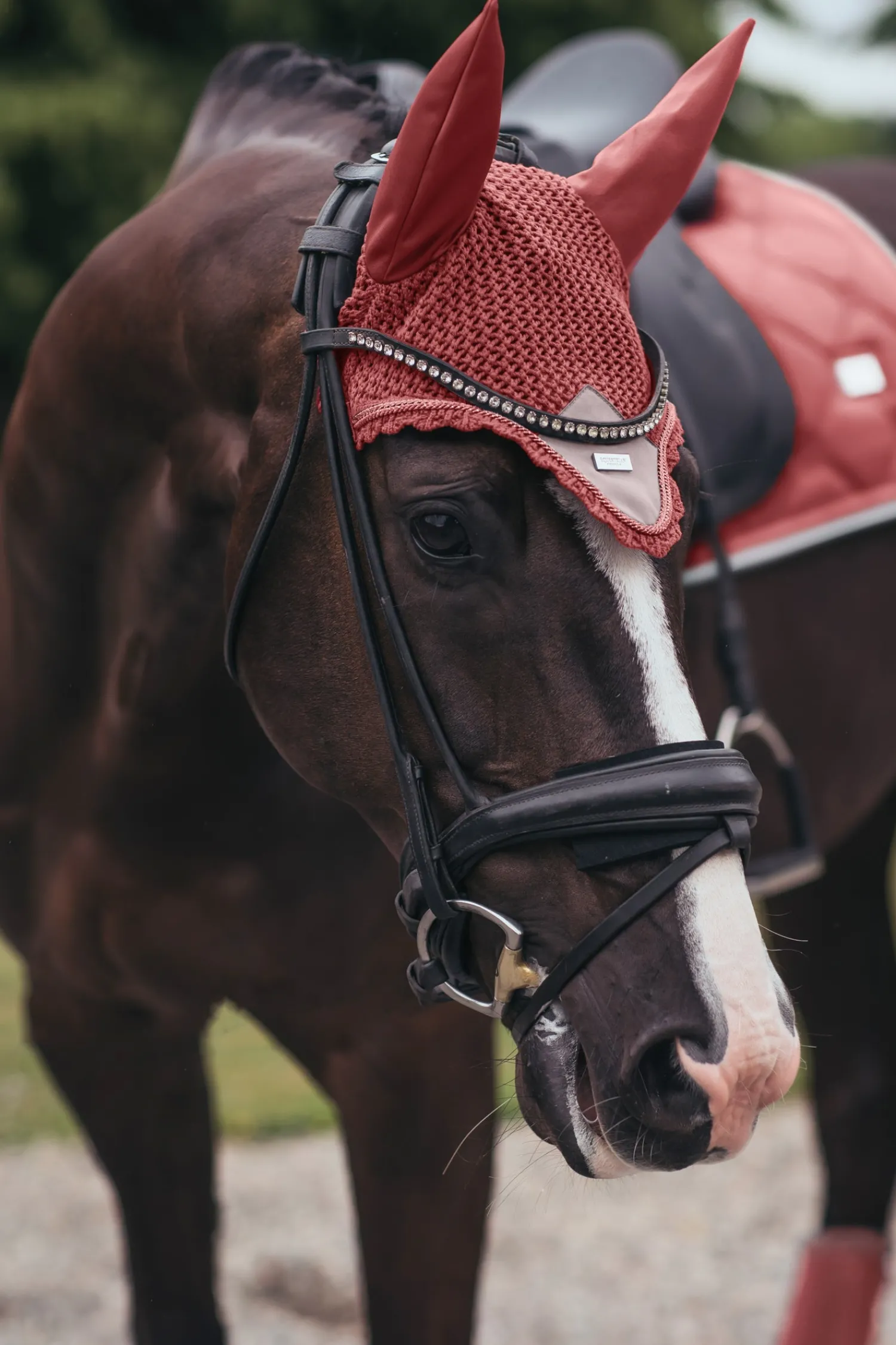 EQUESTRIAN STOCKHOLM Classic Ear Bonnet Amber Rose Discount
