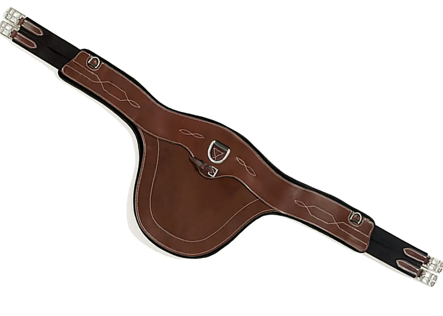 EQUIFIT ® Anatomical BellyGuard Girth with SheepsWool™ T-Foam Liner Brown/Black Hot