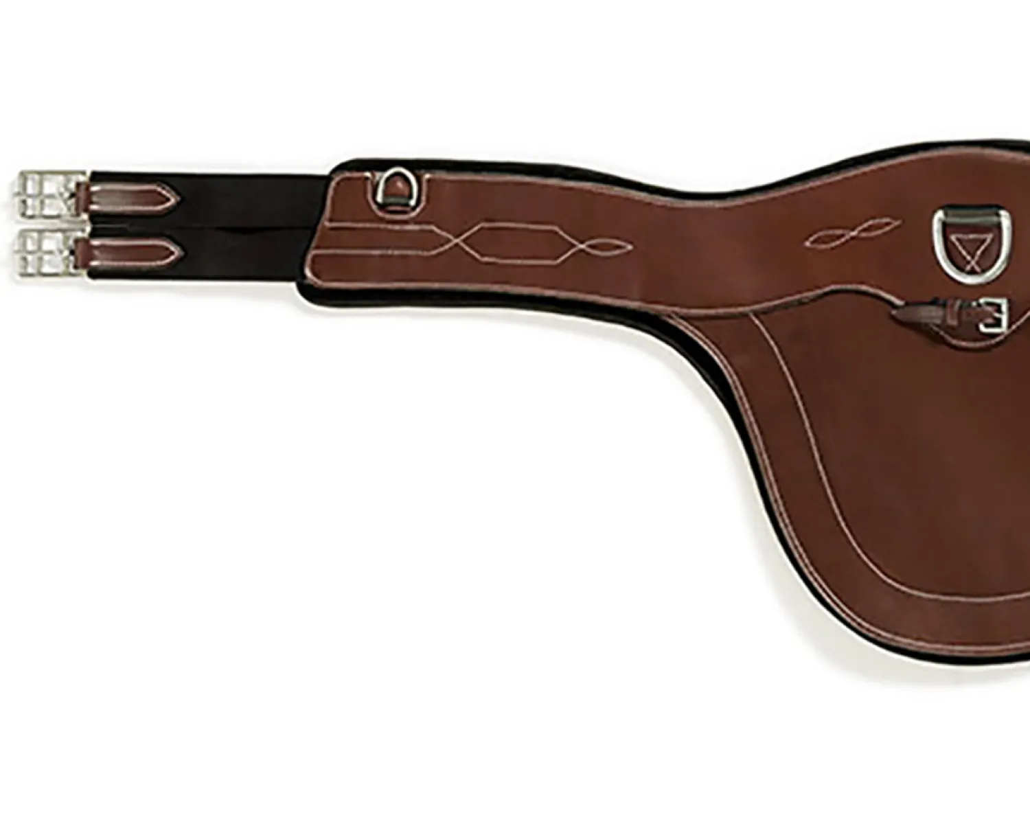 EQUIFIT ® Anatomical BellyGuard Girth with SheepsWool™ T-Foam Liner Brown/Black Hot