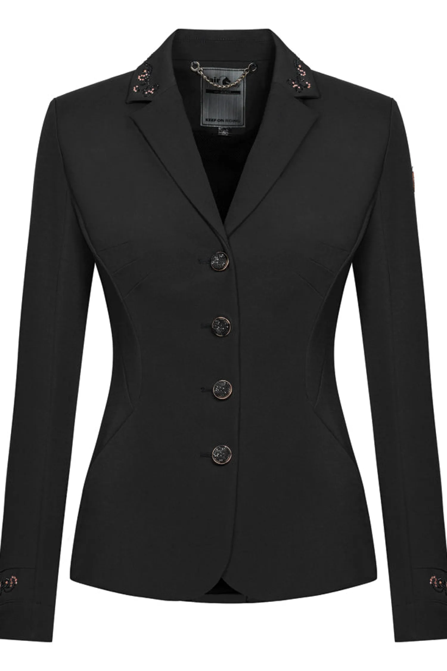 INTER API LTD Fair Play® Ladies’ Taylor Chic RoseGold Show Coat Black Outlet