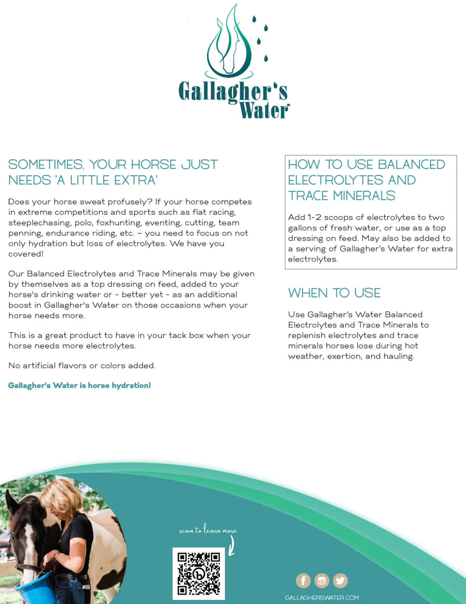 EQUESTRIBEV Gallagher’s Water™ Balanced Electrolytes & Trace Minerals Sale