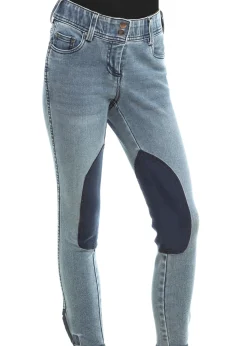 GOODE RIDER ™ Girls’ Knee-Patch Equestrian Jean Light Blue Wash