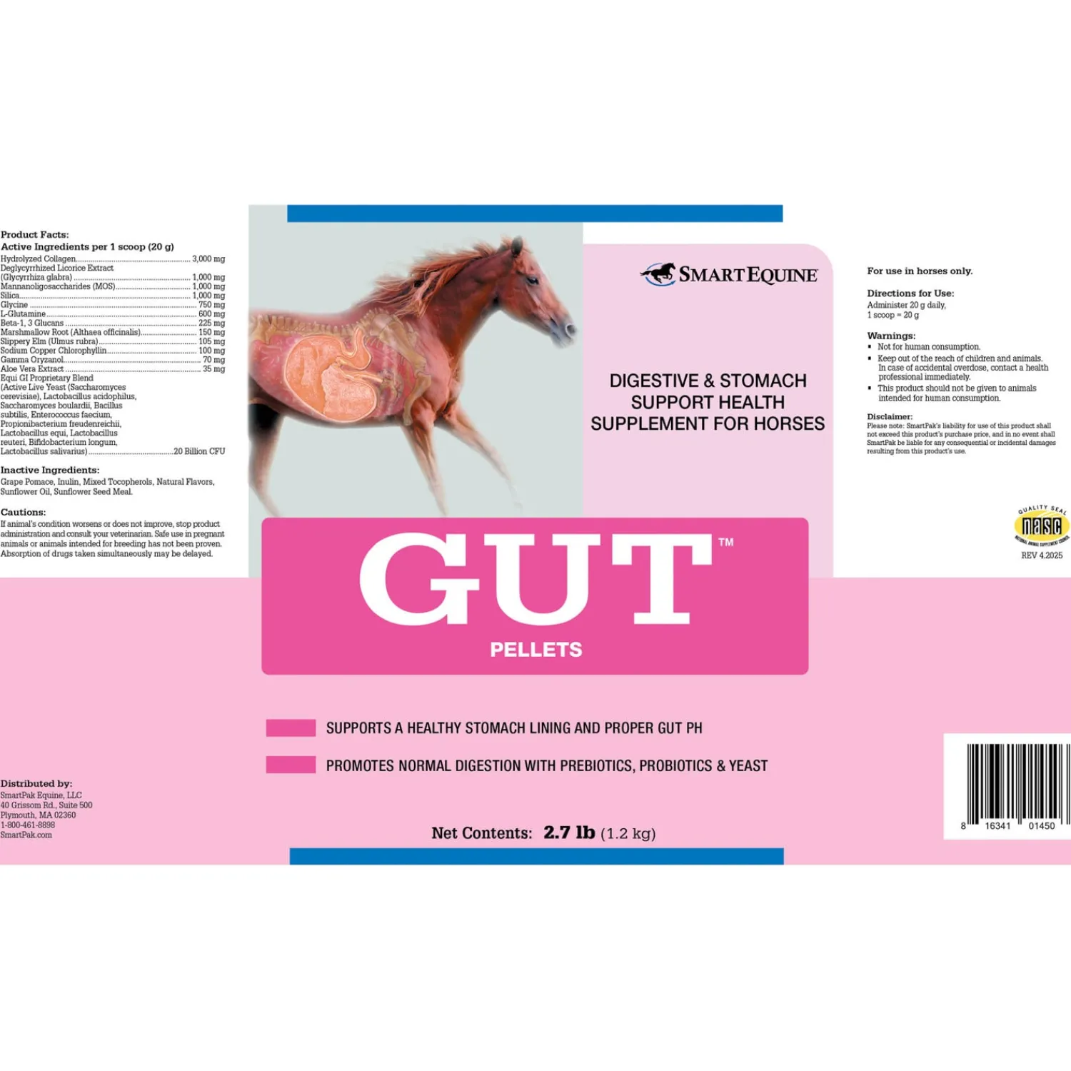 SMARTPAK GUT™ Pellets by SmartEquine™ - 2.7 lbs New