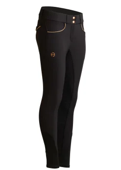 HALTER EGO Evolution Ladies’ Mid-Waist Full-Seat Breech Black/Gold Hot