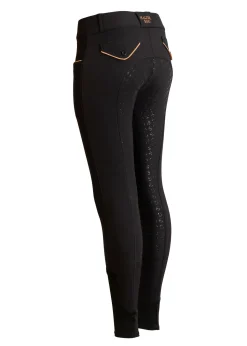 HALTER EGO Evolution Ladies’ Mid-Waist Full-Seat Breech Black/Gold Hot