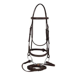 JPC EQUESTRIAN HDR Advantage Fancy Raised Snaffle Bridle with Laced Reins Clearance