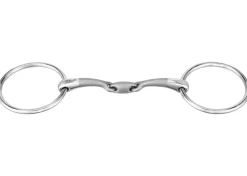 GEM-HERM SPRENGER Herm Sprenger® Satinox Double-Jointed Loose Ring Snaffle Bit with 14mm Mouth/70mm Rings Stainless Outlet
