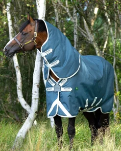 HORSEWARE ® Ireland Amigo® AmEco 12 Plus Lightweight Turnout Blanket Teal/Grey Clearance