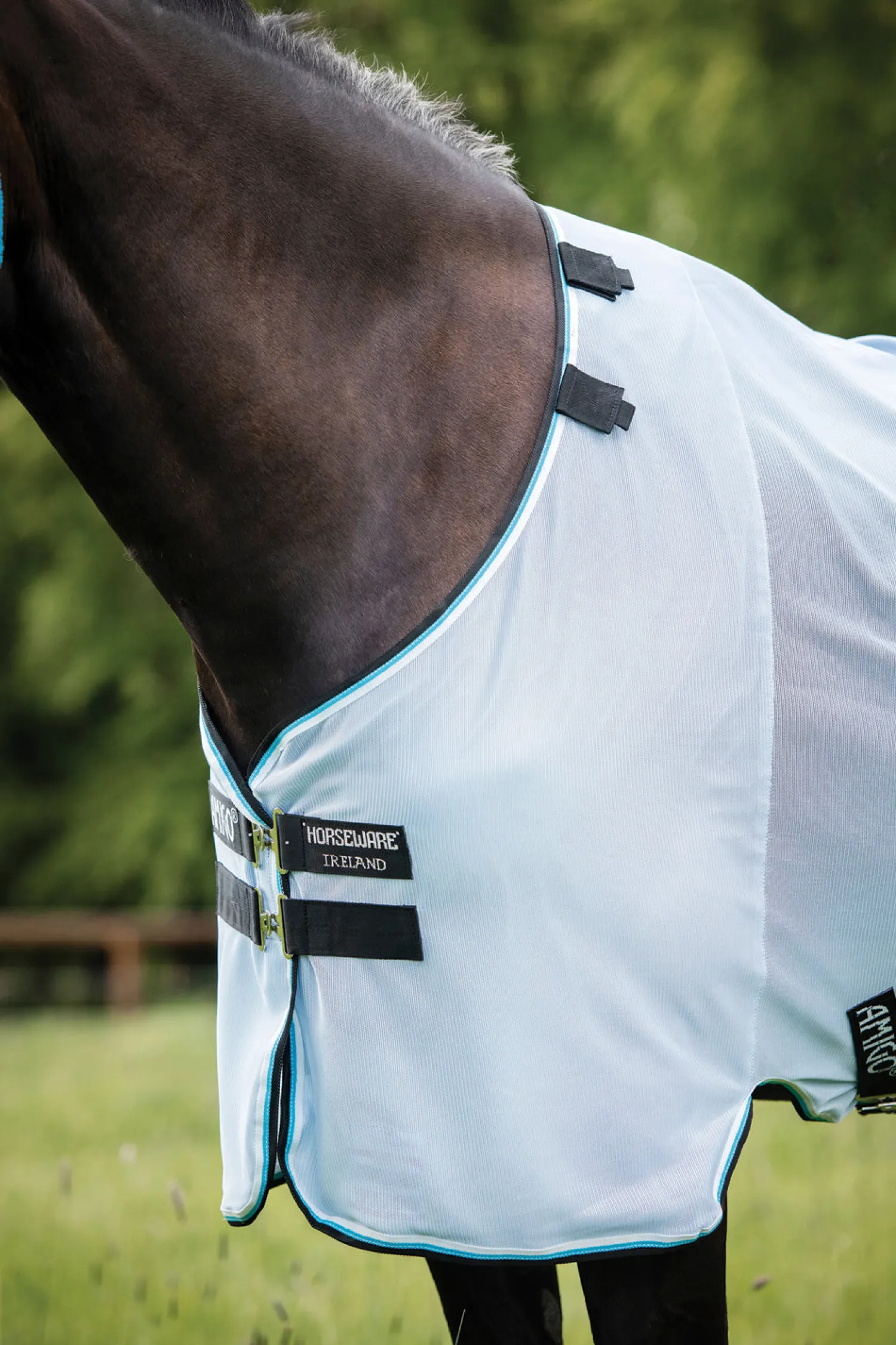 HORSEWARE ® Ireland Amigo® Bug Rug Azure Blue/Black Sale