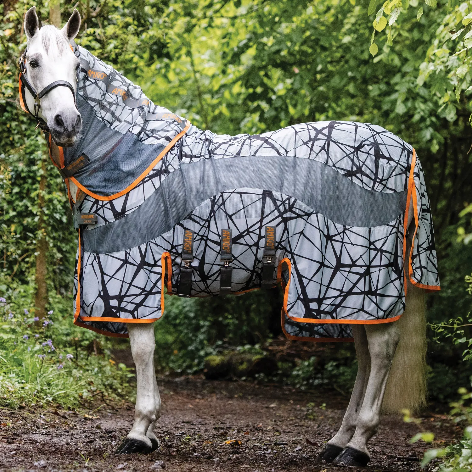 HORSEWARE ® Ireland Amigo® Camo Fly Sheet Grey/Orange Clearance