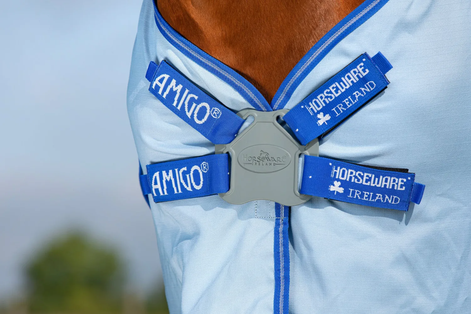 HORSEWARE ® Ireland Amigo® Ripstop Hoody Blanket Azure/Strong Blue/Silver Best