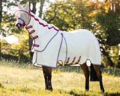 HORSEWARE ® Ireland Rambo® Optimo Supreme Summer Sheet Navy Check/Cherry Hot