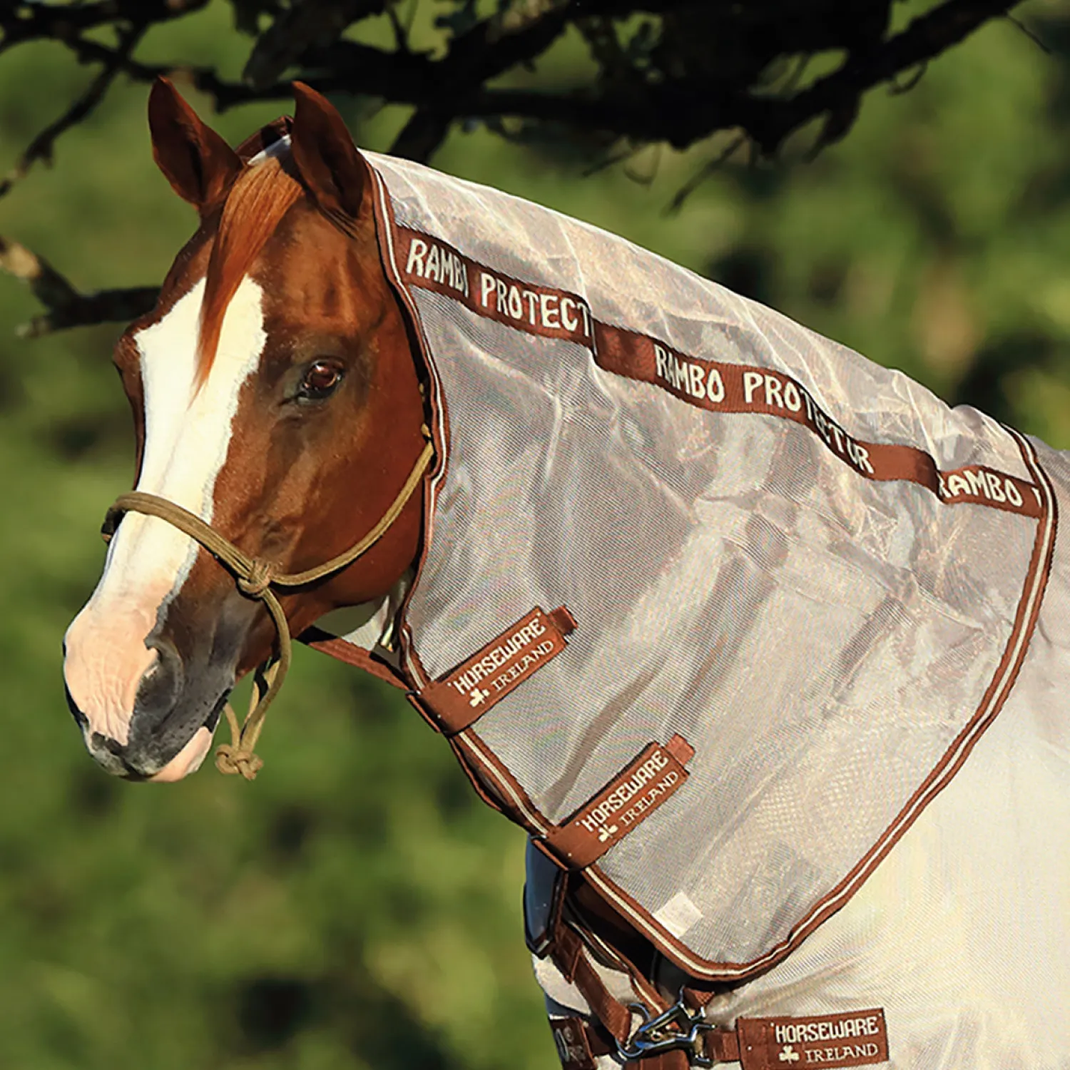 HORSEWARE ® Ireland Rambo® Protector Quarter Horse Optional Neck Cover Oatmeal/Brown Clearance