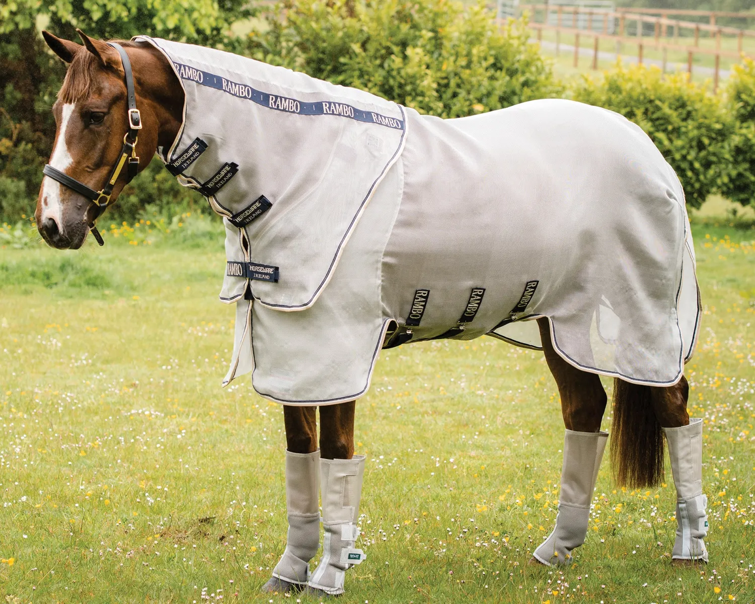 HORSEWARE ® Ireland Rambo® Protector Fly Sheet Silver/Navy Outlet