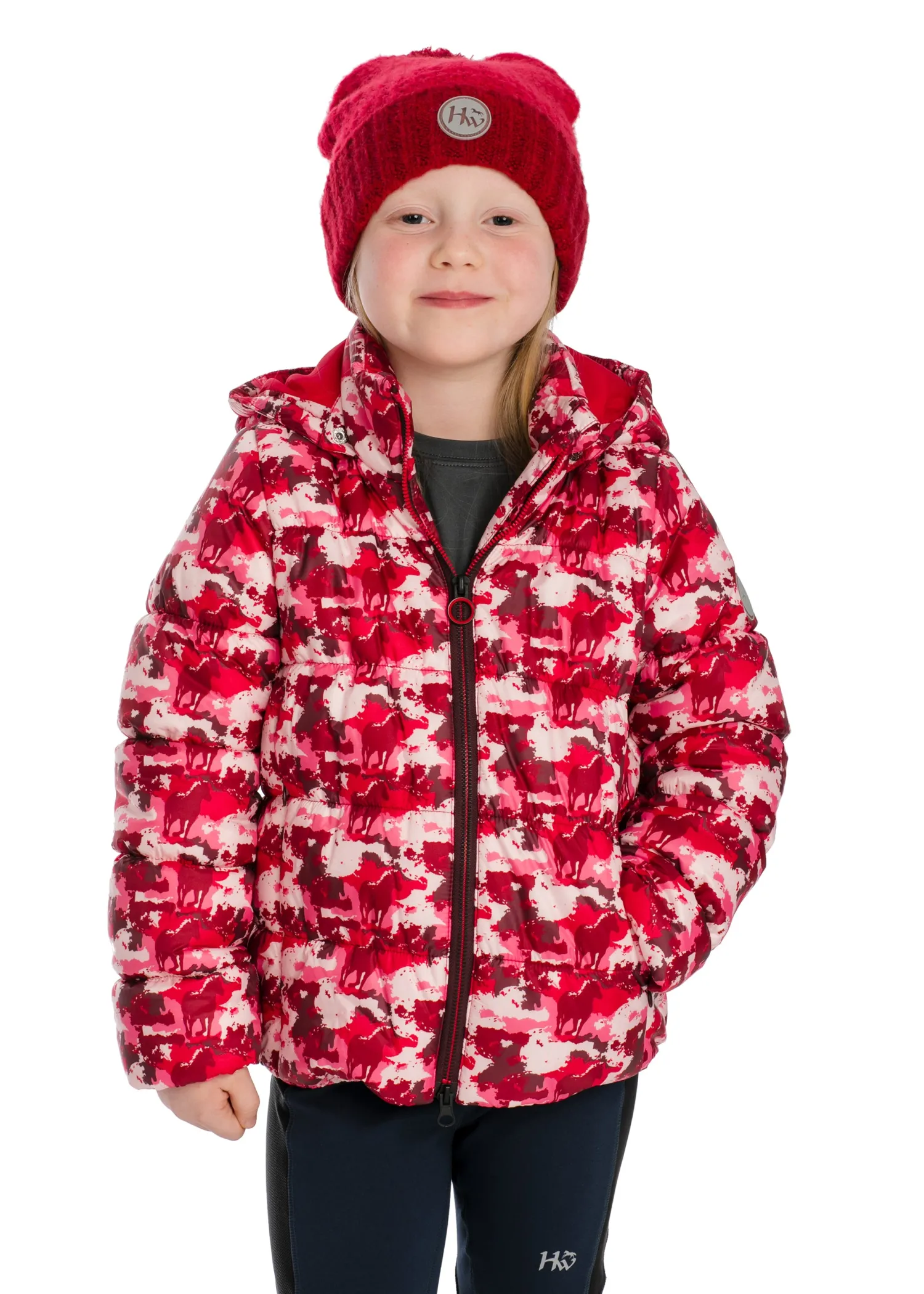 HORSEWARE ® Kids’ Quilted Padded Jacket Horse Camo Print Hot