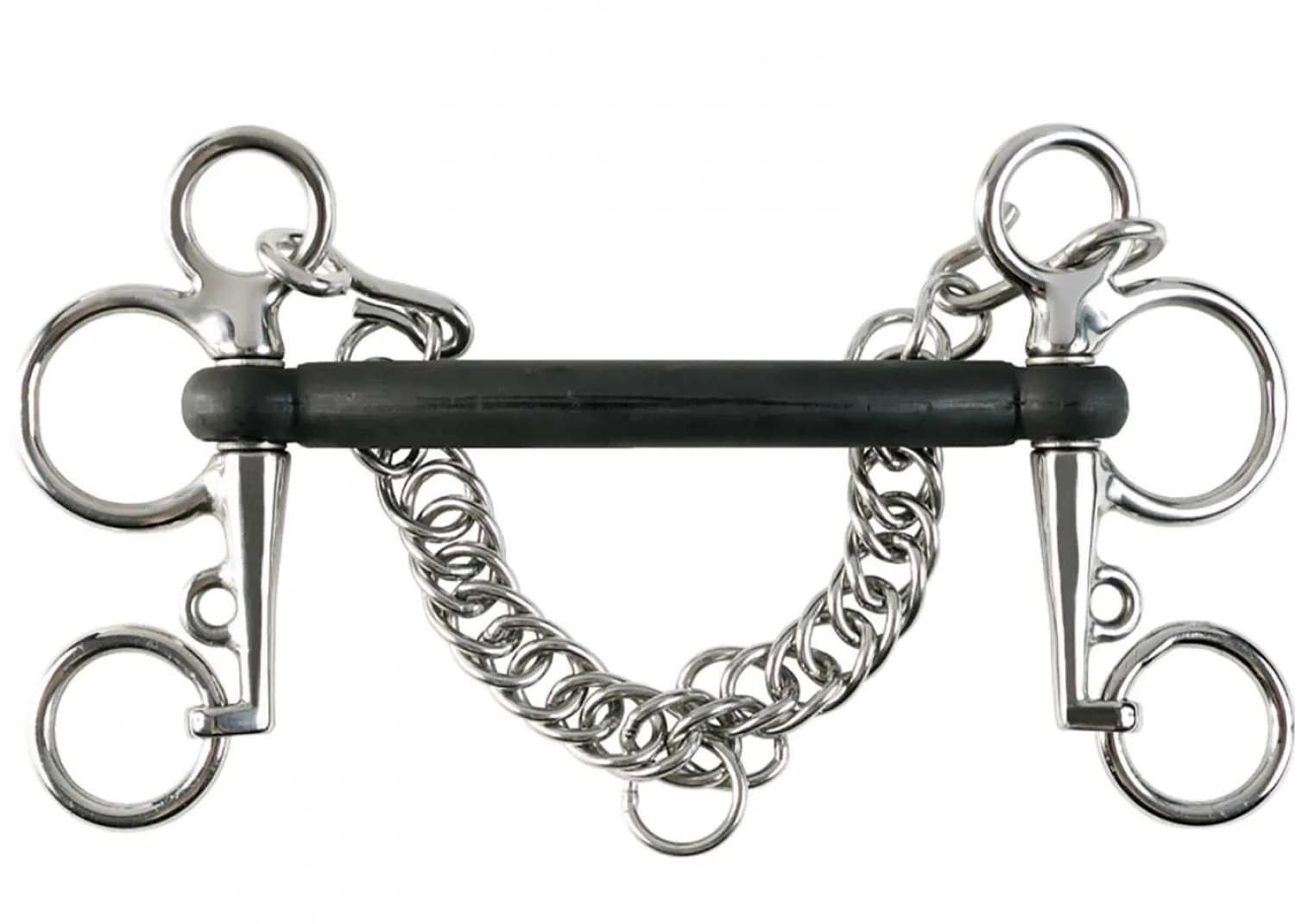 EQUINAVIA Horze Rubber Mullen Mouth Pelham Bit Black