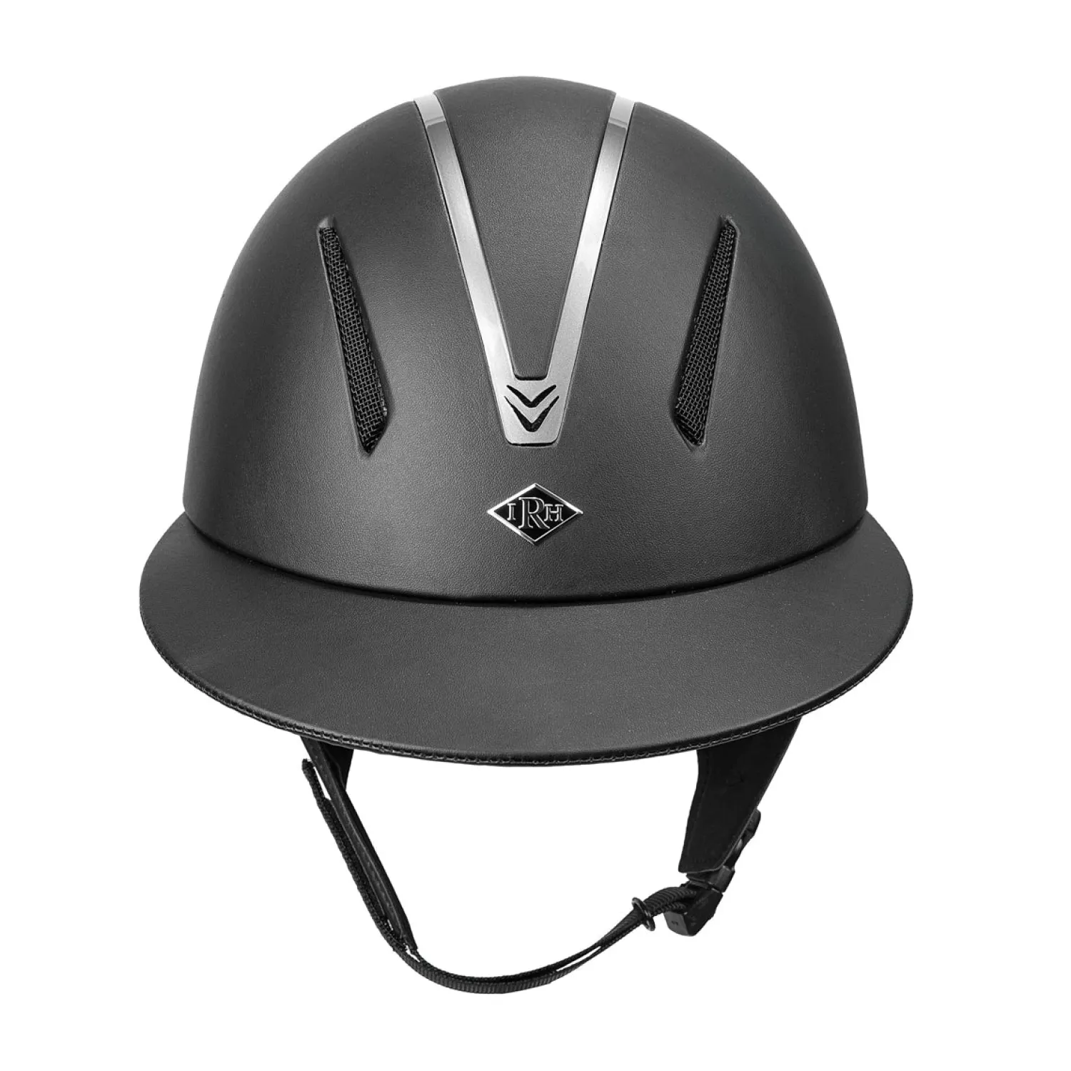 INT RIDING HELMET IRH® F1 Wide Brim Helmet with Leather Finish Black Leather/Titanium Outlet