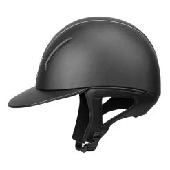 INT RIDING HELMET IRH® F1 Wide Brim Helmet with Leather Finish Black Leather/Titanium Outlet