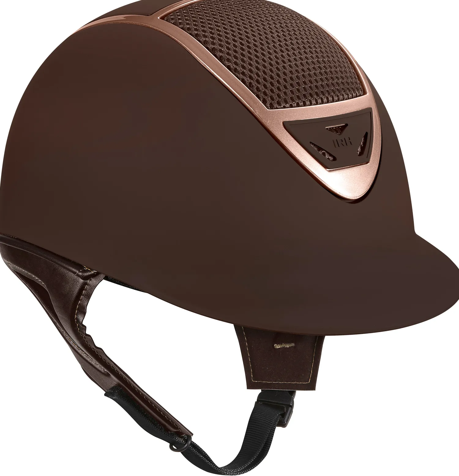 INT RIDING HELMET IRH® IR4G XLT Matte Brown Finish & Rose Gold Frame Helmet Hot