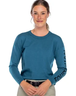 KASTEL DENMARK Ladies’ Crew Neck Equestrian Sweater - "Freya" Sailor Blue Online