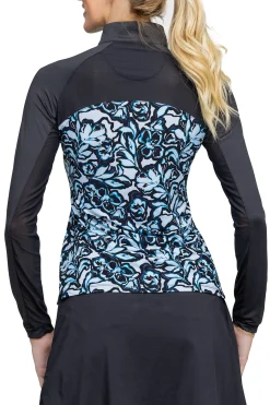 KASTEL DENMARK Ladies’ Dominique Raglan Long Sleeve Shirt Blue Floral Clearance