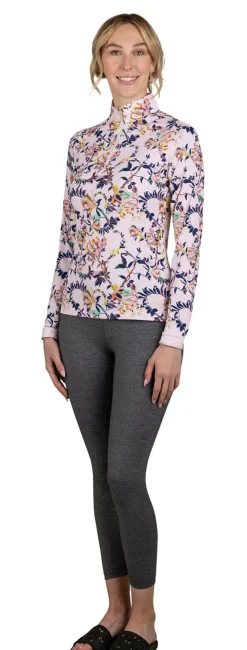KASTEL DENMARK Ladies’ Gene Paintbrush Floral Long Sleeve Shirt Blush Clearance