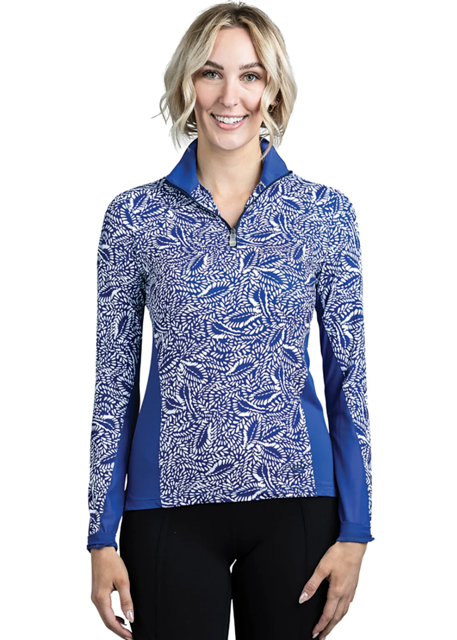 KASTEL DENMARK Ladies’ Jill Long Sleeve Shirt Blue Leaves Clearance