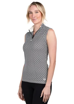 KASTEL DENMARK Ladies’ Vera Sleeveless Shirt Black White Geo Best