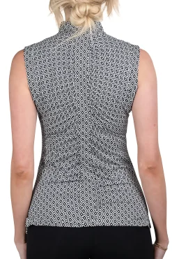 KASTEL DENMARK Ladies’ Vera Sleeveless Shirt Black White Geo Best