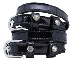 PEP-KAVALKADE Kavalkade Patent Leather Spur Straps Black Patent New