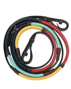 WEATHERBEETA Kincade Rainbow Rubber Training Reins Stripes New