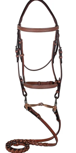 JPC EQUESTRIAN Laureate by Henri de Rivel Raised Fancy-Stitched Bridle with Laced Reins Oakbark Sale